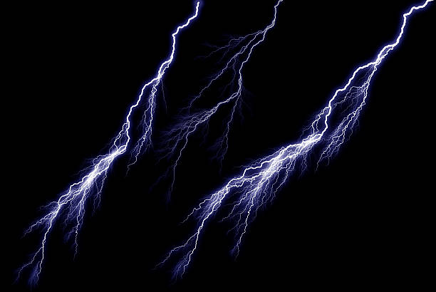 Triple Lightning Strike stock photo