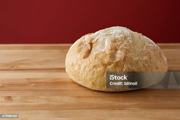 French Boule Bread On Wood Block Stock Photo - Download Image Now - Boule, Bread, Baguette