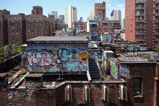 Tejados con Graffiti, la ciudad de Nueva York photo