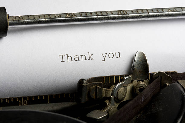 istock Thank you typed on antique typewriter 471086075