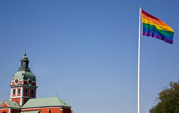 istock rainbow flag in Stockholm. 471088501