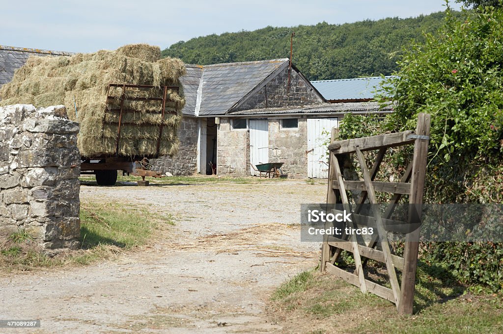 Apertura porta e paglia bales della fattoria - Foto stock royalty-free di Affari finanza e industria