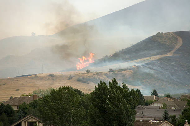 istock Flames run up the ridgeline above homes, Colorado 471090507