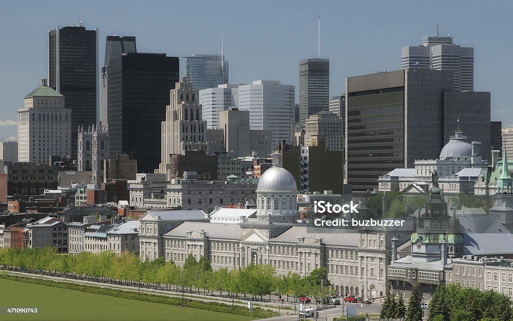 Nova e a Velha Montreal edifícios da cidade - Foto de stock de Vista Aérea royalty-free