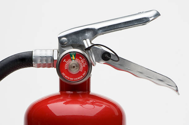 Red Fire Extinguisher Detail stock photo