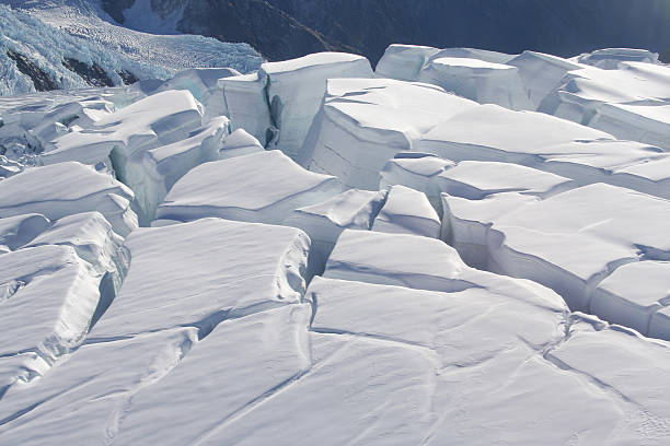 Breaking glacier View from the top of Franz Josef glacier franz josef glacier photos stock pictures, royalty-free photos & images