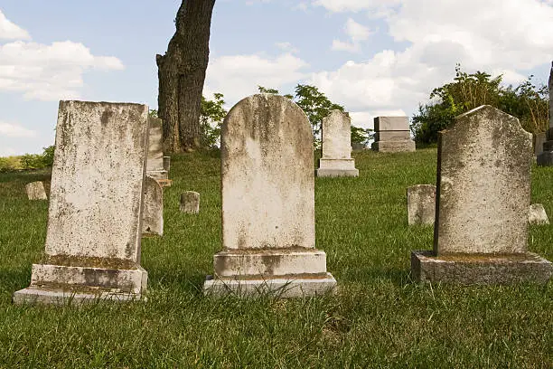 Photo of Three Blank Headstones