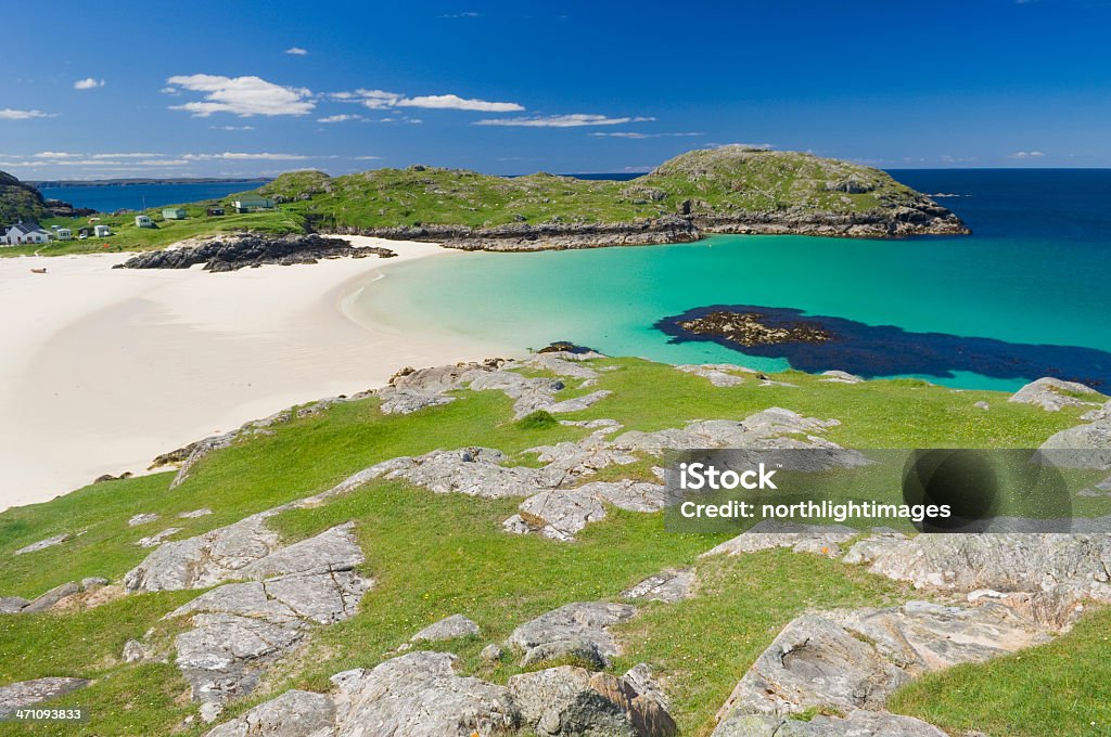 Achmelvich playa de verano - Foto de stock de Escocia libre de derechos