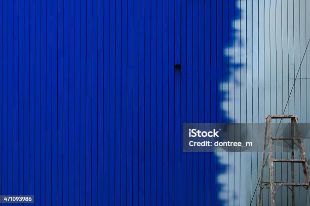 Painting The Wall Blue Stock Photo - Download Image Now - 2015, Adult, Blue