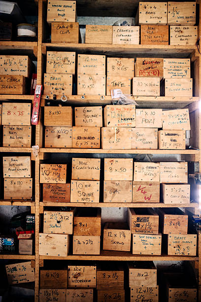 Wooden crate in the workshop for wood processing.
