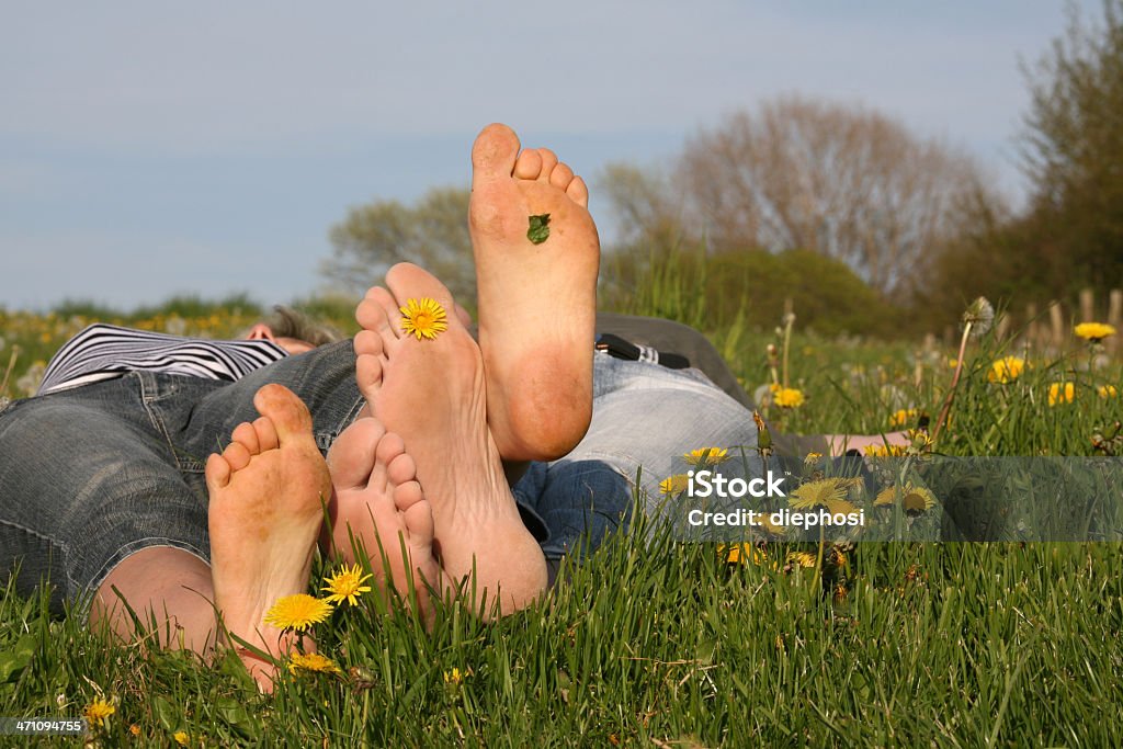 Legs hoch - Lizenzfrei Barfuß Stock-Foto