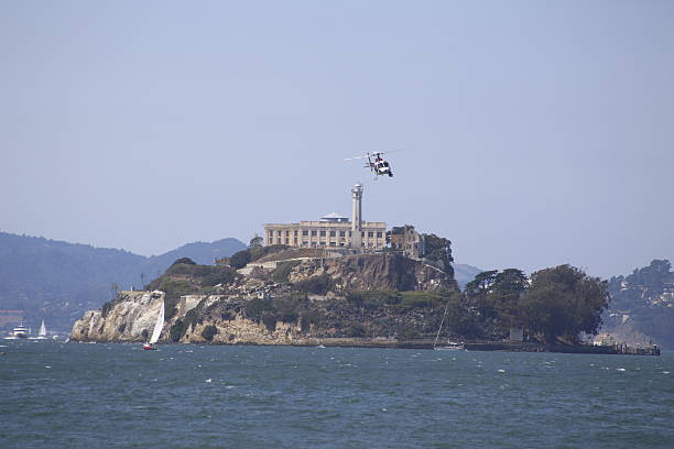 istock Alcatraz Island with Helicopter 471095052