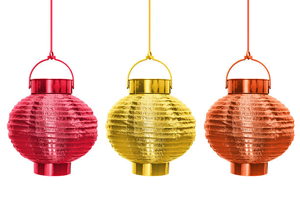 istock Chinese lanterns isolated - red orange and gold, yellow. 471095144