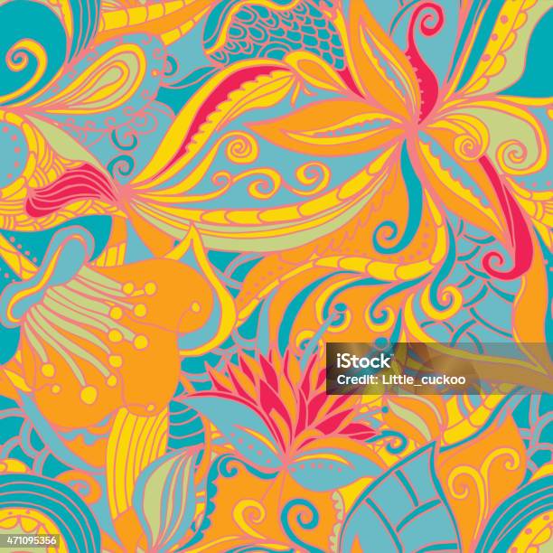 Abstract Handdrawn Pattern Seamless Doodle Texture Stock Illustration - Download Image Now
