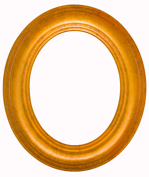 istock Gold Oval Picture Frame. Isolated on White with Clipping Path 471096045
