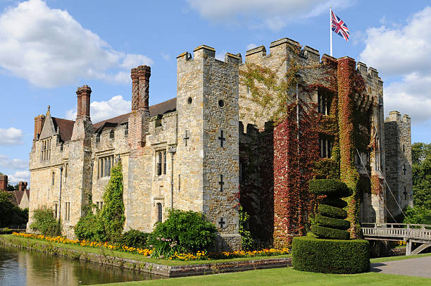 A daytime shot of Hever Castle in the United Kingdom stock photo
