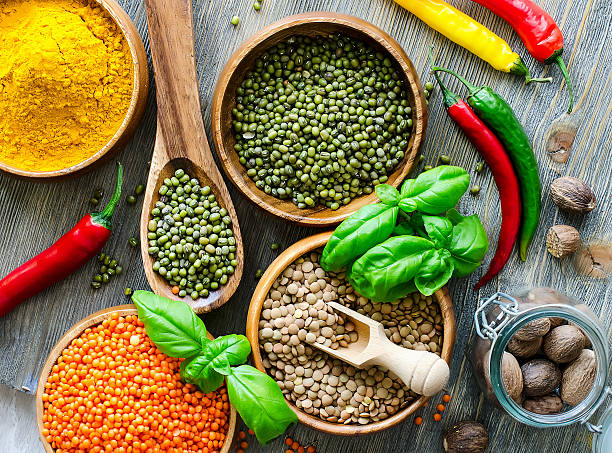 istock Red and brown lentlils, moong beans cooking ingredients 471098988