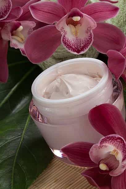 istock Face Cream and Pink Orchid 471099022
