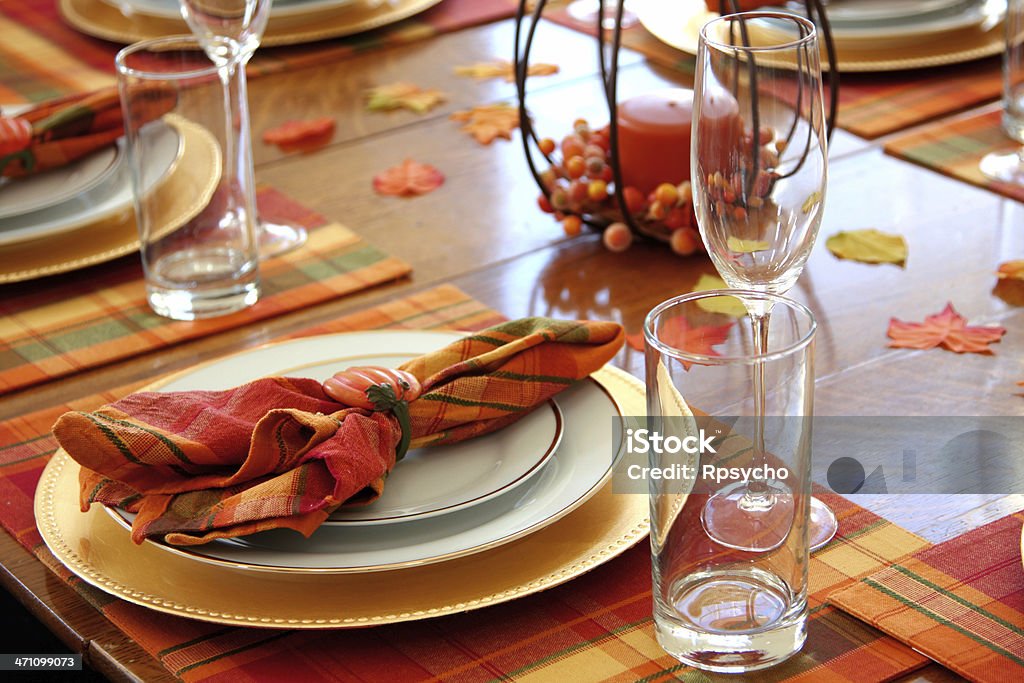 Otoño Disposición de mesas - Foto de stock de Otoño libre de derechos