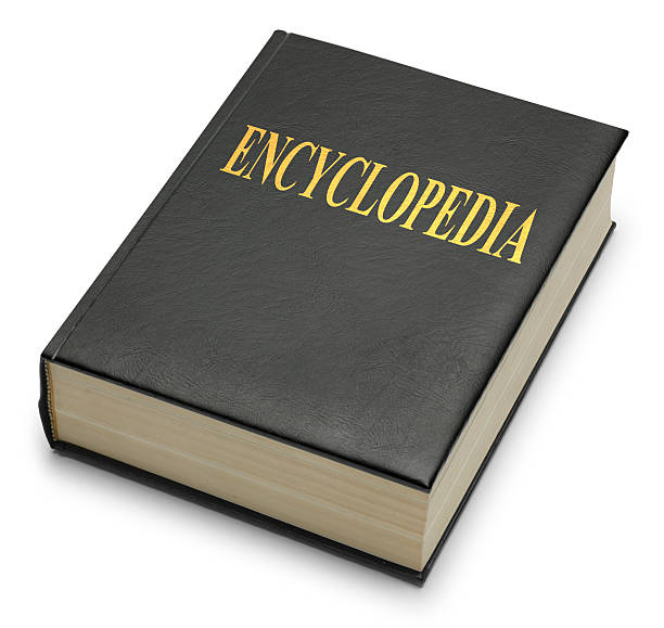 enciclopedia su sfondo bianco - enciclopedia foto e immagini stock