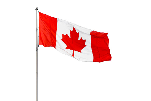 Canadian flag on white background
