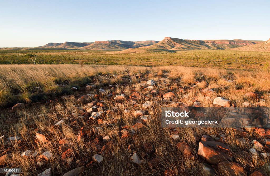 Kimberley Evening The setting sun lights up ranges in The Kimberley Region, Western Australia. Western Australia Stock Photo