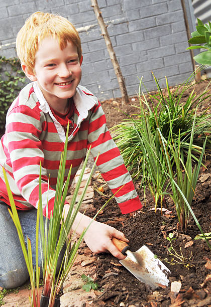Helping out in the garden