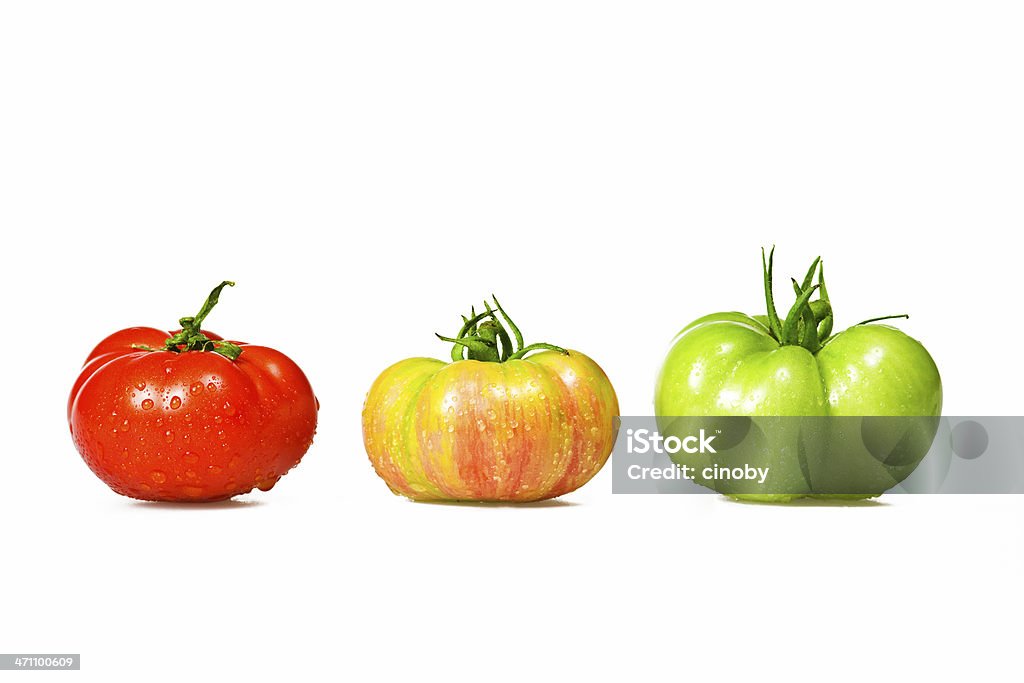 color tomatoes Studio Shot Green Tomato Stock Photo