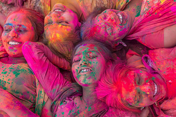 istock Young Indian Girls Celebrating Holi 471100988