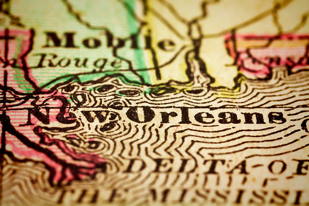 istock New Orleans, Louisiana on an Antique map 471101076