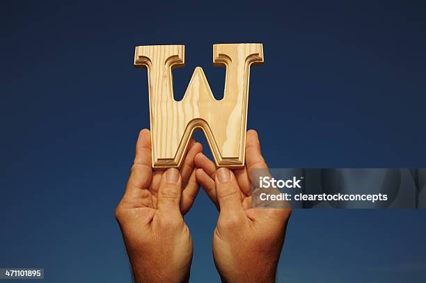 Wooden Letter W Stock Photo - Download Image Now - Alphabet, Color Image, Holding