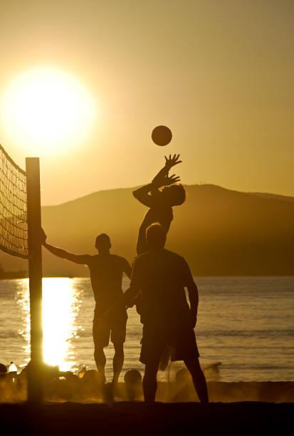 Beach volleyball stock photo