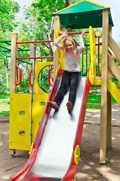 istock Active girl on nursery platform in summer 471103940