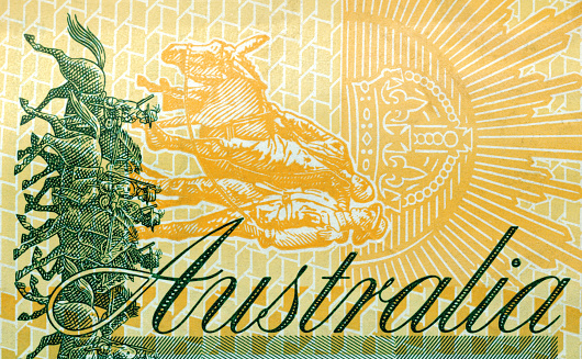 The word 'Australia' from Australian currency