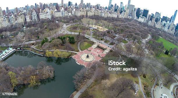 Aerial View Of Lower Central Park And Bethesda Fountain Stock Photo - Download Image Now