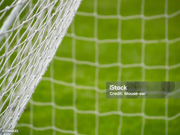 Back And Side Of A Football Goal Net Stock Photo - Download Image Now - Aspirations, Backgrounds, Close-up