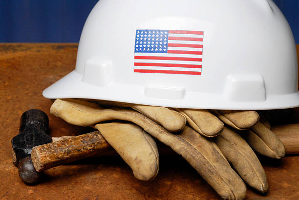 Construction essentials in American labor stock photo