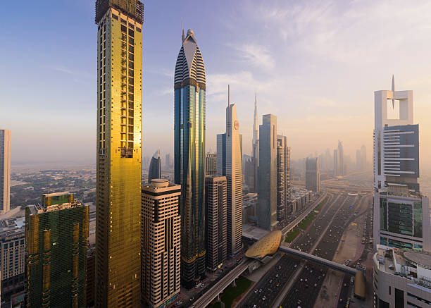 istock Business towers along Sheikh Zayed Road Dubai 471105178