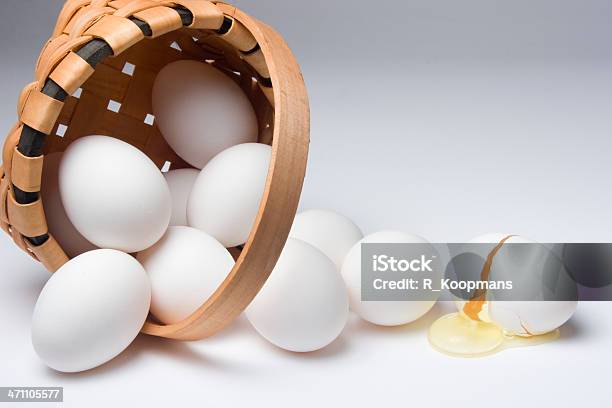 Broken Egg From A Spilled Basket Stock Photo - Download Image Now - Egg - Food, Basket, Don't Put All Your Eggs In One Basket