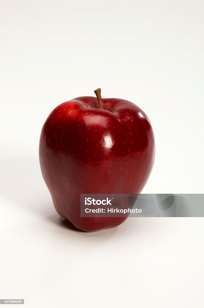 Red apple on white one red apple on white backgound. Shot on Canon EOS 1ds mark 3. Apple - Fruit Stock Photo