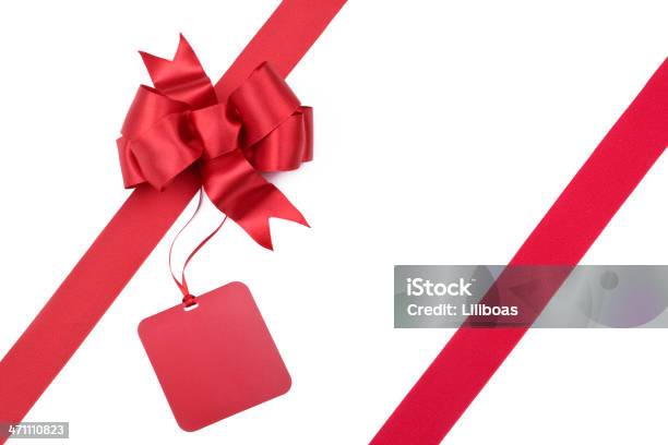 Laço De Presente Vermelho Xxl - Fotografias de stock e mais imagens de Etiqueta - Mensagem - Etiqueta - Mensagem, Fundo Branco, Prenda de Natal