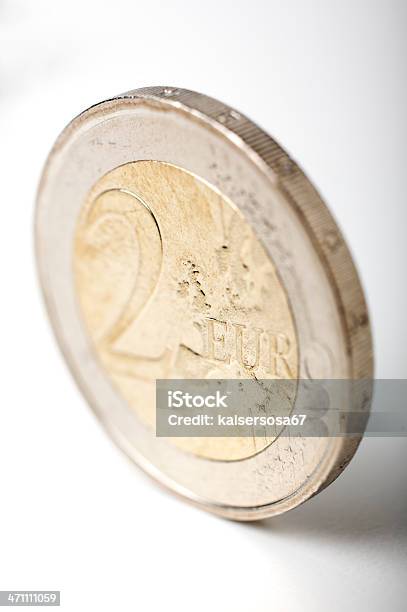 Moedas Em Euros - Fotografias de stock e mais imagens de Branco - Branco, Conceito, Crescimento