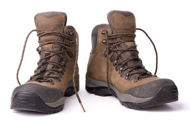 Hiking boots. Isolated on white background