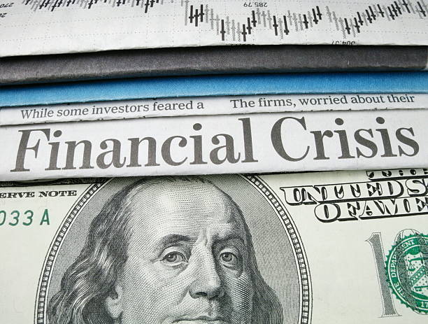 Financial Crisis and Currency stock photo