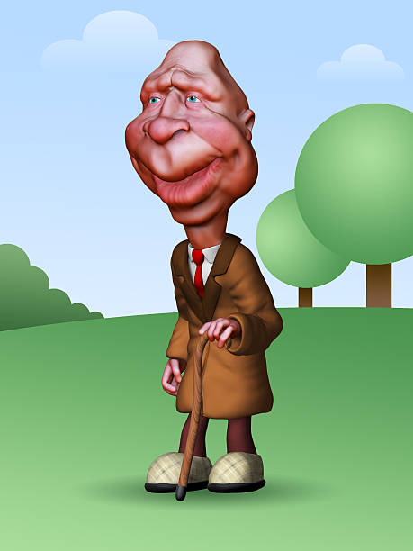 A fisheye image of an old man with a confused epression.