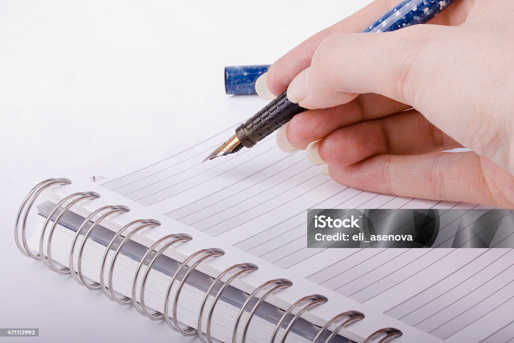 Notatnik i długopis - Zbiór zdjęć royalty-free (Biały)