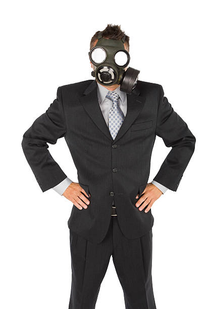 istock Gas Mask Businessman 471113097