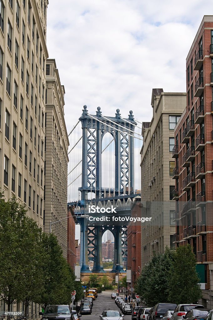 Ponte do Brooklyn, Manhattan, NY - Foto de stock de Alto - Descrição Geral royalty-free