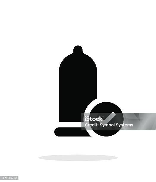 Condom Check Icon On White Background Stock Illustration - Download Image Now - 2015, AIDS, Condom