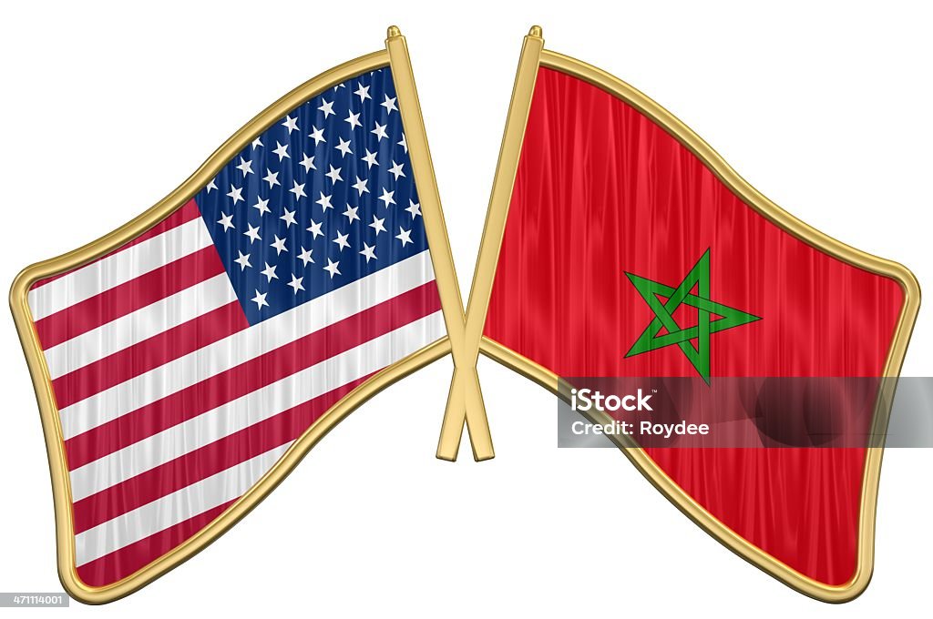 EUA bandeira da Amizade Pin-Marrocos - Foto de stock de As Américas royalty-free